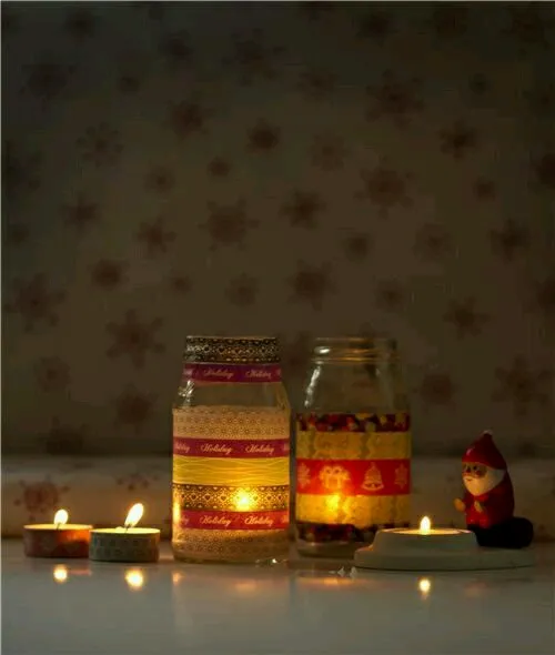 ایده با شیشه مربا و شمع