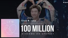 آهنگ Trivia 承 : Love به 100 میلیون استریم در اسپاتیفای رس