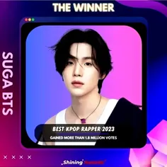 شوگا در راگیری " Best Kpop Rapper 2023" برنده شد. 