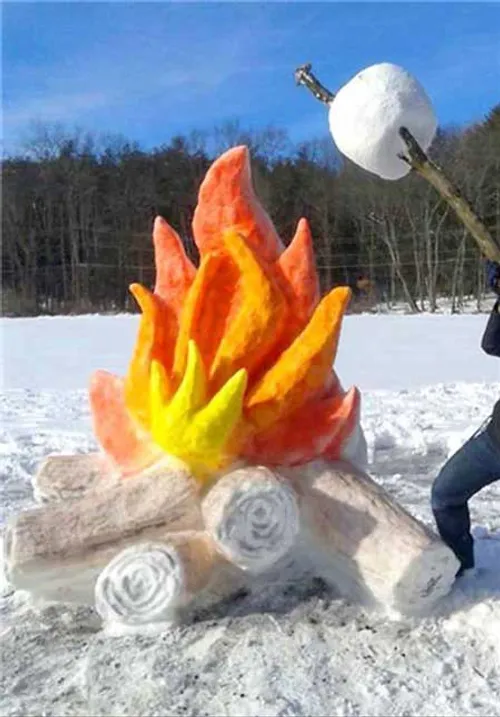 هنر و خلاقیت مجسمه برف ایده خلاقانه هنرنمایی کاردستی فردو