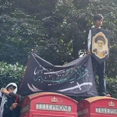 ♦️عکس رهبر رو توی ایران پایین کشیدن، توی لندن بالا رفت:)