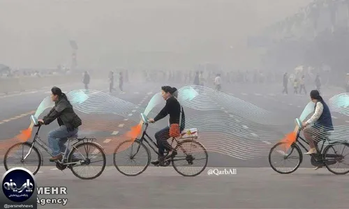 ایده دوچرخه فیلتردار برای هوای آلوده در چین این دوچرخه هو
