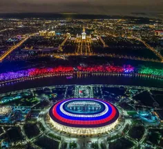 نمایی فوق‌العاده از ورزشگاه لوژینکی مسکو، میزبان دیدار اف