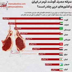 سرانه مصرف گوشت قرمز در ایران خیلی پایین تر از استاندارد 