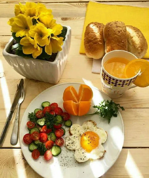سلام صبح بخیر همه عزیزان بفرماین صبحانه امیدوارم روزاول ه