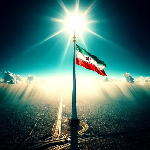 تصویر ساخته شده توسط هوش مصنوعی از پرچم کشور ایران .