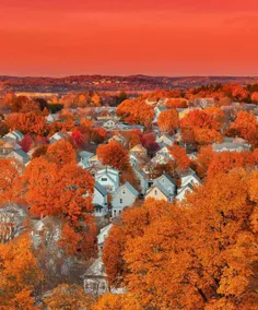 رنگ زیبای پاییزی در بوستون، ماساچوست