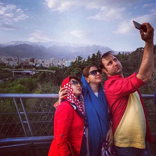 Taking a selfie on Tabi'at bridge. Tehran, Iran. Photo by