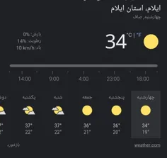 ایلام با گرمای ۳۴ درجه و درحال افزایش شنبه گفتن میشه ۳۷🥺🥺