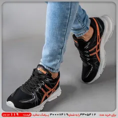 کفش ورزشی Asics مردانه مشکی نارنجی مدل Kaloni