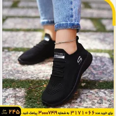 🏆کفش ورزشی SKECHERS مشکی زنانه مدل melon