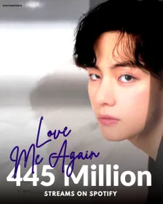 آهنگ Love Me Again از V از 445,000,000 شنونده در Spotify 
