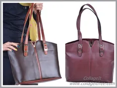 کیف دوشی زیبا و جادار در دو رنگ زرشکی و قهوه‌ای
