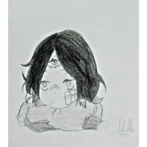 نقاشی من از ی دختر انیمه ای سه چشم ✌