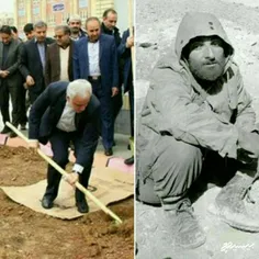 تصویر چپ: استانداری که درمراسم درختکاری حتی ترسید کفش های