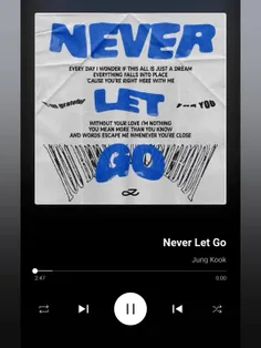 اهنگ Never let go جونگکوک ساعت 7/30 منتشر شد و من هم برات