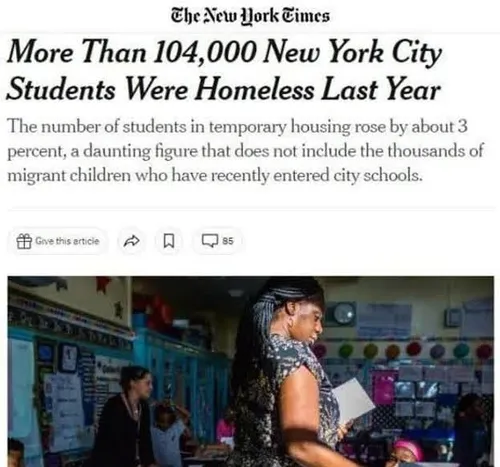 نیویورک+تایمز+نوشته+۱۰۴هزار+دانش+آموز+بی+خانمان+هستن در ن