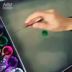 نقاشی روی آب و انتقالش روی کاغذ😍😍👌