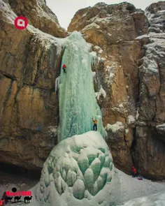 چهره‌ی یخ‌زده و زمستونیِ آبشارِ زیبای خور