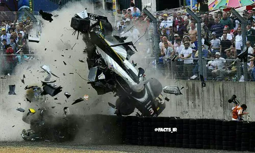 تصادف شدید در مسابقات اتومبیلرانی در فرانسه 🚗