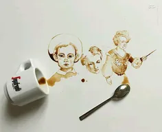 #خلق #نقاشی های بی نظیر با #قهوه! 