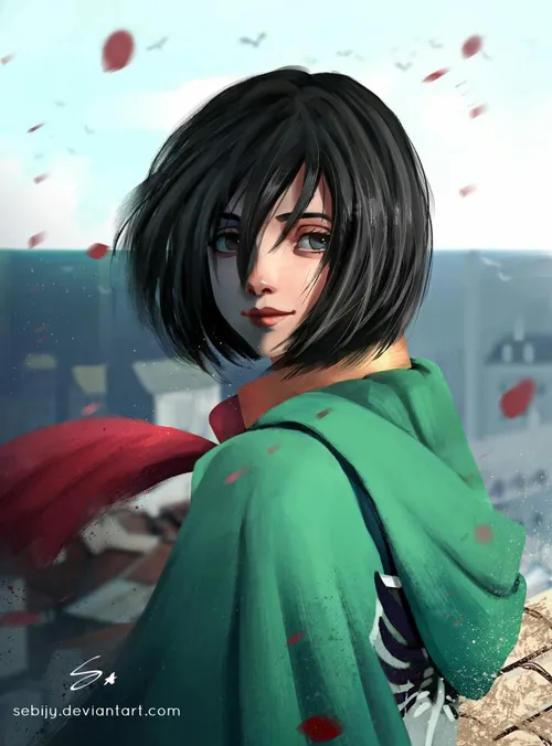 ミカサ😻 🌟 mikasa✴ 🍃 Digital painting🎨 anime fan art attack f