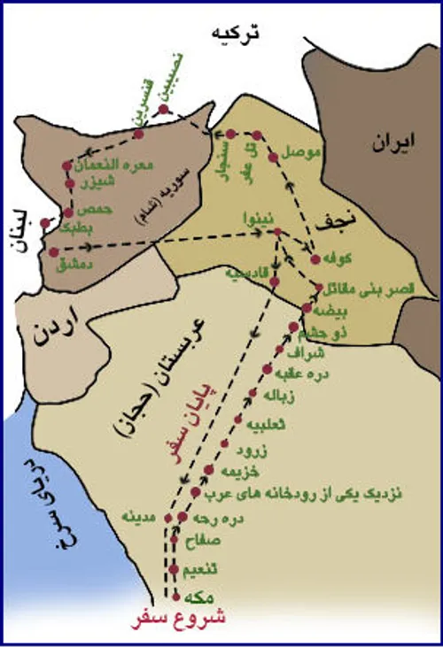 مسیر حرکت امام حسین