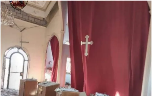 یک کلیسای آشوری در حمله نظامی ترکیه به شمال سوریه تخریب ش