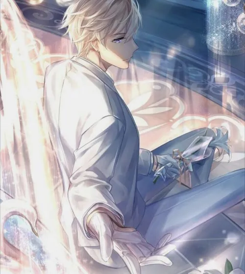 White hair anime wallpaper boy prince