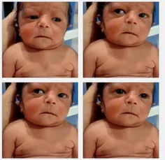 این نوزاد تازه به دنیا اومده هم انگار خبردار شده که توی چ