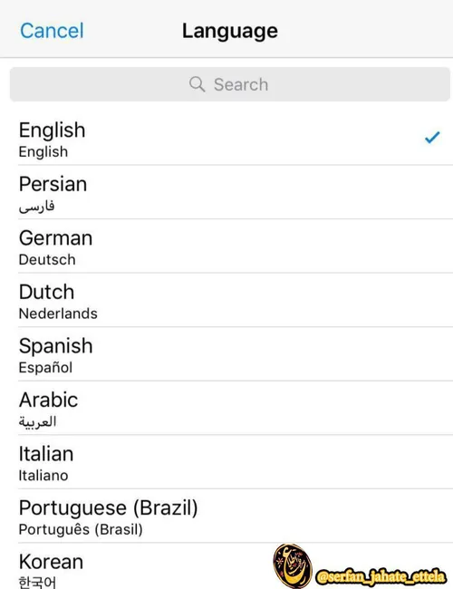 برخی از کاربران تلگرام گزارش داده اند که زبان فارسی در به
