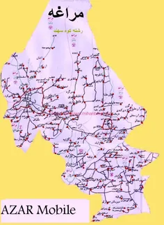 نقشه شهرستان مراغه
