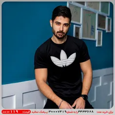 تیشرت مخملی مشکی Adidas مردانه مدلRasa  