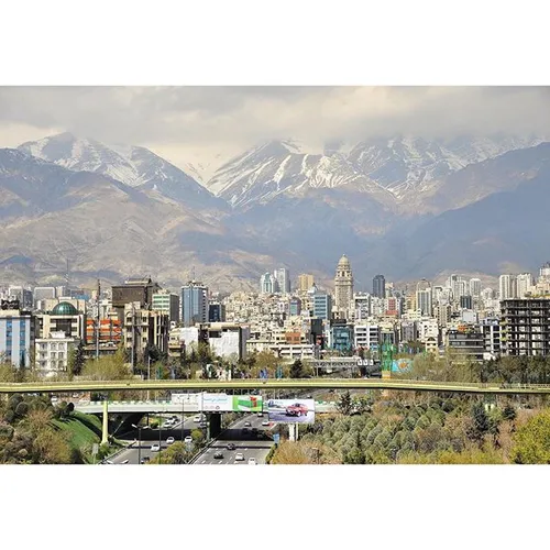 North of Tehran is seen from the Tabiat bridge. The long 
