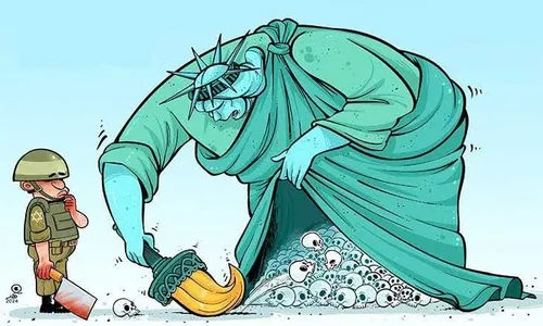 کاریکاتور | حمایت آمریکا از جنایات رژیم صهیونیستی
