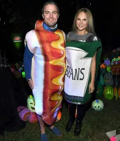 استفن آمل و زنش با لباس مدل برای هالووین 