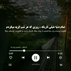 تمام دنیا خیلی تاریکه، روزی هرشب گریه میکردم:)) ♡