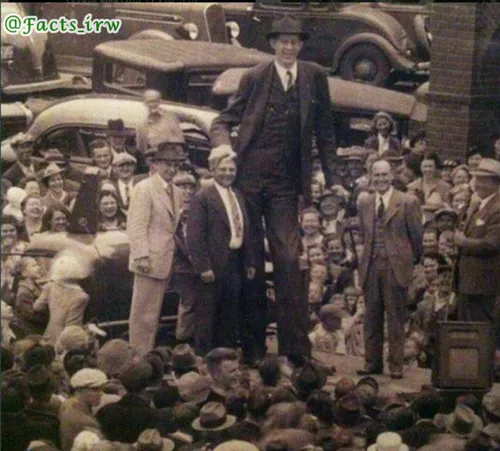 تصویری از رابرت وادلو که با ۲.۷۲ سانت قد