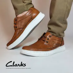 کفش اسپرت مردانه قهوه ای سفید Clarks مدل 1420