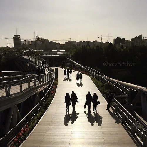 The silhouette of pedestrians, the Tabiat bridge | 24 Apr