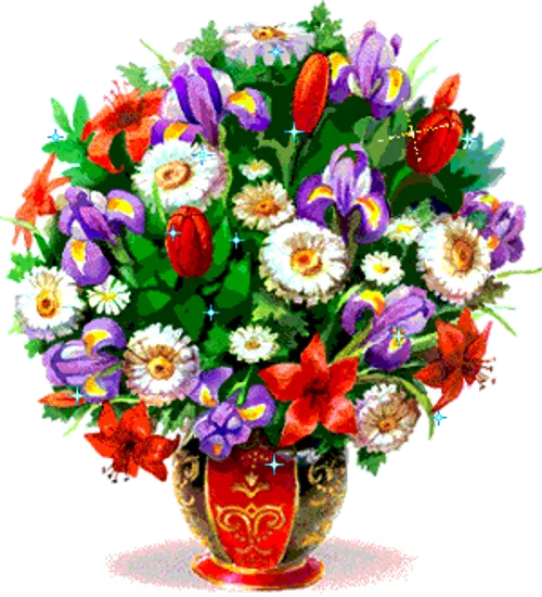 این دسته گل متحرک بسیار زیباهم تقدیم به آبجی مهربونم پریا - عکس ویسگون