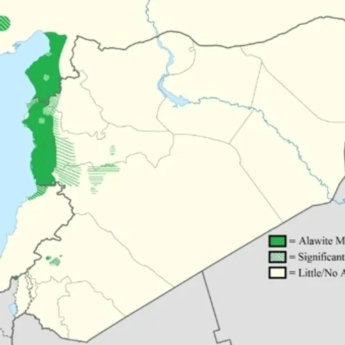 نقشه پراکندگی جغرافیایی علویان سوریه