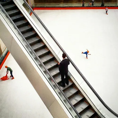 Kids skating in a leisure - shopping complex. Mashhad, Ra