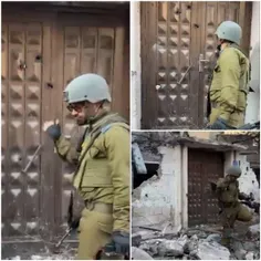 افسر اسرائیلی که خانه ویران شده فلسطینیان را تمسخر می‌کرد