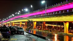 پل معالی آباد#شیراز#باران#شب