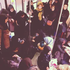 Women-only section of a subway train early in the morning