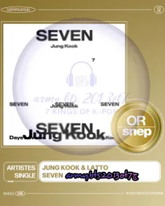 طبق اخبار رسمی منتشر شده : آهنگ SEVEN جونگ کوک از گروه بز