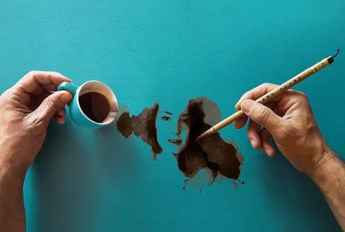 هنرو خلاقیت با قهوه کافه نقاشی
