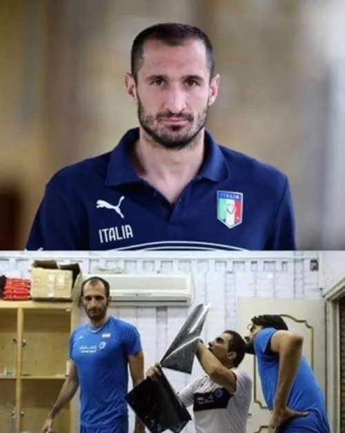 شباهت مدافع فوتبال ایتالیا به بازیکن والیبال ایران