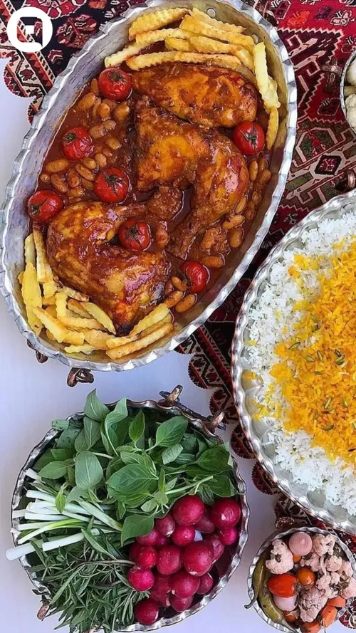 خورشت مرغ لوبیا